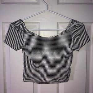 black and white crop top